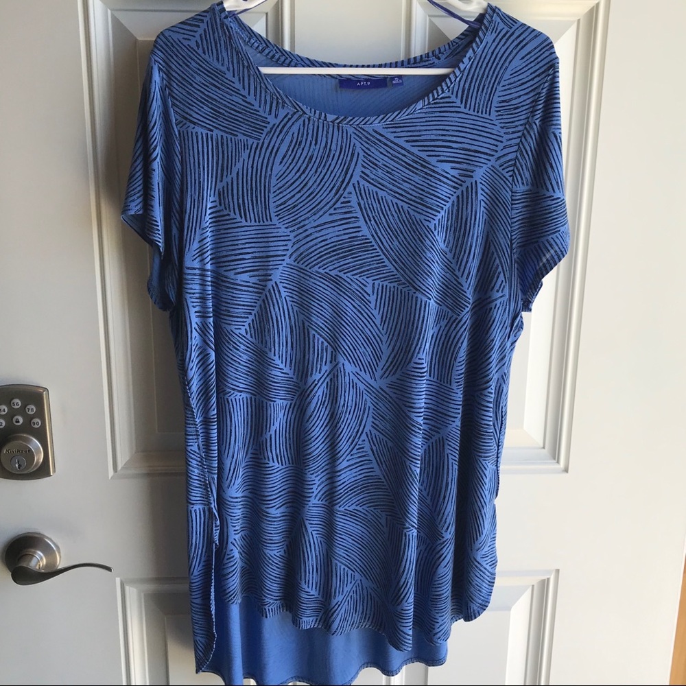 Apt. 9 Artistic Brush Stroke Short Sleeve Tunic XL